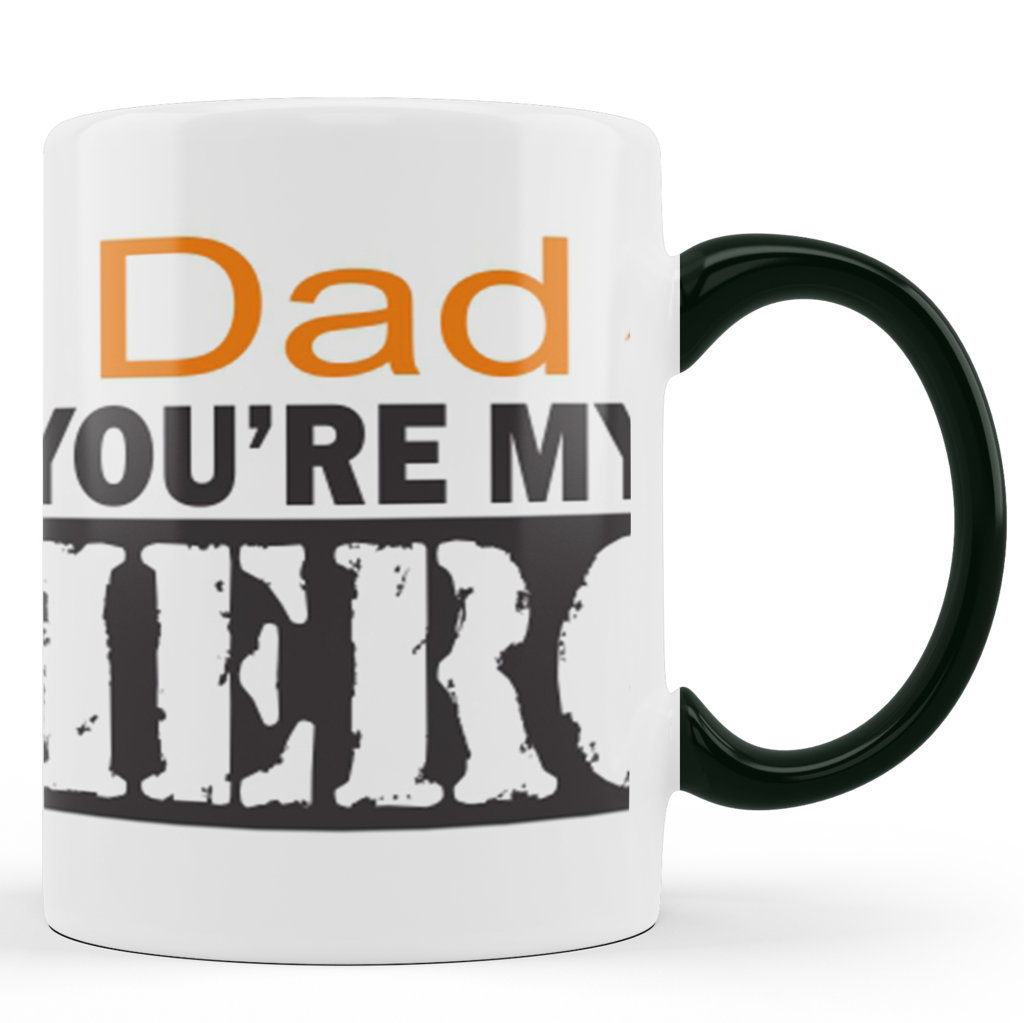 Printed Ceramic Coffee Mug | Dad My Hero  |Family |  325 Ml 